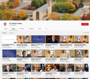 screenshot of St. Norbert Abbey's YouTube channel
